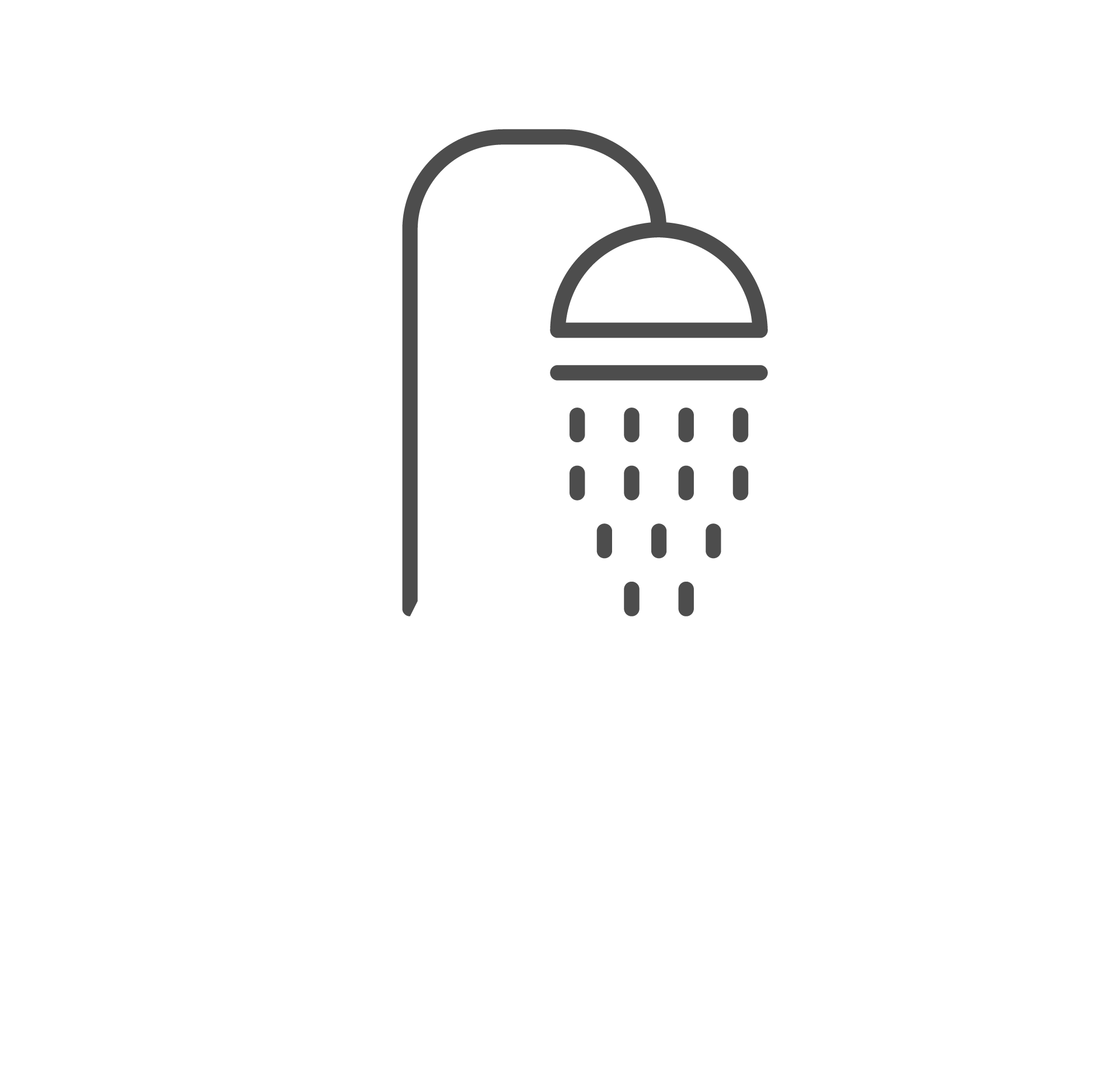 シャワーブース男女別々に完備